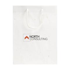 Vue Leaf It Bag recyclé avec fibres de paille (180 g/m²) L de couleur blanc| Krokrodeal