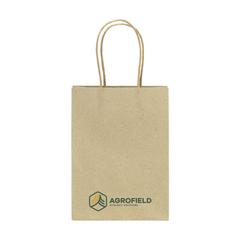 Vue Leaf It Bag papier fibres herbe recyclées (120g/m²) S de couleur marron| Krokrodeal