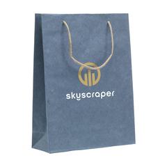Vue Leaf It Bag recyclé avec fibres de jeans (180 g/m²) L de couleur bleu| Krokrodeal