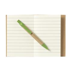 Vue RecycleNote-S bloc-notes de couleur vert| Krokrodeal