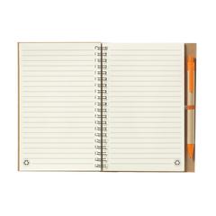 Vue RecycleNote-L bloc-notes de couleur orange| Krokrodeal