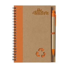 Vue RecycleNote-L bloc-notes de couleur orange| Krokrodeal