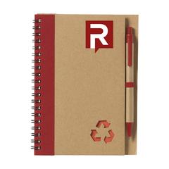 Vue RecycleNote-L bloc-notes de couleur rouge| Krokrodeal