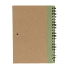 Vue RecycleNote-L bloc-notes de couleur vert| Krokrodeal