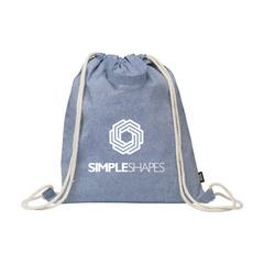 Vue Recycled Cotton PromoBag Plus (180 g/m²) sac à dos de couleur bleu| Krokrodeal