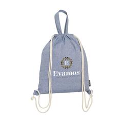Vue Recycled Cotton PromoBag Plus (180 g/m²) sac à dos de couleur bleu| Krokrodeal