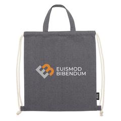 Vue Recycled Cotton PromoBag Plus (180 g/m²) sac à dos de couleur gris| Krokrodeal