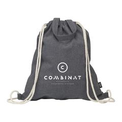 Vue Recycled Cotton PromoBag Plus (180 g/m²) sac à dos de couleur gris| Krokrodeal