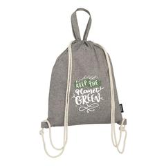 Vue Recycled Cotton PromoBag Plus (180 g/m²) sac à dos de couleur gris| Krokrodeal