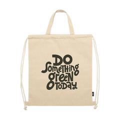 Vue Recycled Cotton PromoBag Plus (180 g/m²) sac à dos de couleur beige| Krokrodeal