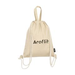 Vue Recycled Cotton PromoBag Plus (180 g/m²) sac à dos de couleur beige| Krokrodeal