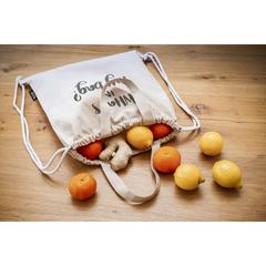 Vue Recycled Cotton PromoBag Plus (180 g/m²) sac à dos de couleur beige| Krokrodeal