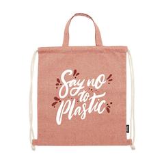 Vue Recycled Cotton PromoBag Plus (180 g/m²) sac à dos de couleur rouge| Krokrodeal