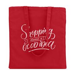 Vue Colour Square Bag sac en coton (160 g/m²) de couleur rouge| Krokrodeal