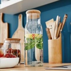 Vue Algarve Carafe 1 L avec un bouchon en liège de couleur translucide| Krokrodeal