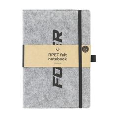 Vue Felty GRS RPET Notebook A5 bloc-notes de couleur gris| Krokrodeal