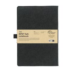 Vue Felty GRS RPET Notebook A5 bloc-notes de couleur noir| Krokrodeal