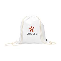 Vue PromoColour GRS Recycled Cotton Backpack (150 g/m²) de couleur blanc| Krokrodeal