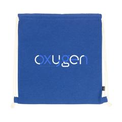Vue PromoColour GRS Recycled Cotton Backpack (150 g/m²) de couleur bleu| Krokrodeal