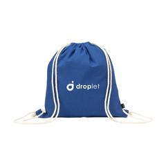 Vue PromoColour GRS Recycled Cotton Backpack (150 g/m²) de couleur bleu| Krokrodeal