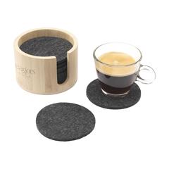 Vue Cody Felt Coaster Set sous-verres de couleur marron| Krokrodeal