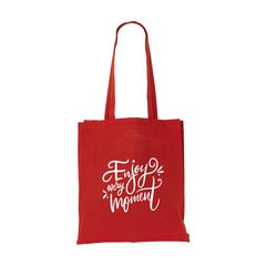 Vue Colour Square Bag GRS Recycled Cotton (150 g/m²) sac de couleur rouge| Krokrodeal