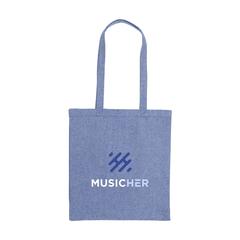 Vue Melange Shopper GRS Recycled Canvas (280 g/m²) sac de couleur bleu| Krokrodeal