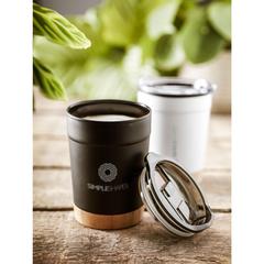 Vue Kobe Bamboo RCS Recycled Steel 350 ml mug de couleur noir| Krokrodeal