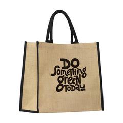 Vue Gerona Jute Shopper sac shopping de couleur noir| Krokrodeal