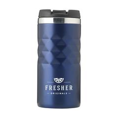 Vue Geometric Mug RCS Recycled Steel 280 ml gobelet iso de couleur bleu| Krokrodeal