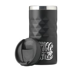 Vue Geometric Mug RCS Recycled Steel 280 ml gobelet iso de couleur noir| Krokrodeal