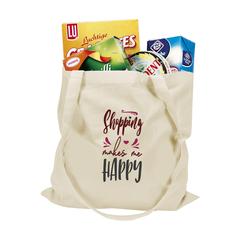 Vue ShoppyBag GRS Recycled Cotton (180 g/m²) sac shopping de couleur beige| Krokrodeal