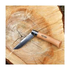 Vue Opinel Inox No 08 couteau de poche de couleur marron| Krokrodeal