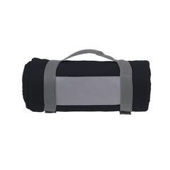 Vue SuperSoft (180 g/m²) plaid en fleece de couleur noir| Krokrodeal