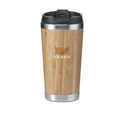 Vue Tokyo 450 ml gobelet thermos en bambou de couleur marron| Krokrodeal