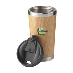 Vue Tokyo 450 ml gobelet thermos en bambou de couleur marron| Krokrodeal