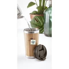Vue Tokyo 450 ml gobelet thermos en bambou de couleur marron| Krokrodeal