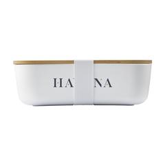 Vue Midori Bamboo Lunchbox boîte à lunch de couleur blanc| Krokrodeal