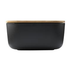 Vue Midori Bamboo Lunchbox boîte à lunch de couleur noir| Krokrodeal