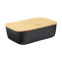 Vue Midori Bamboo Lunchbox boîte à lunch de couleur noir| Krokrodeal