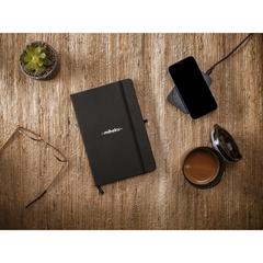 Vue Porta RPET Notebook A5 bloc-notes de couleur noir| Krokrodeal
