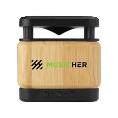Vue Bamboo Block Speaker FSC-100% avec chargeur sans fil de couleur marron| Krokrodeal