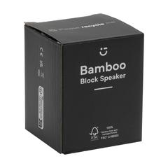 Vue Bamboo Block Speaker FSC-100% avec chargeur sans fil de couleur marron| Krokrodeal