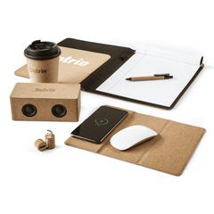 Vue Cork Wireless Charging Mousepad tapis de souris de couleur beige| Krokrodeal
