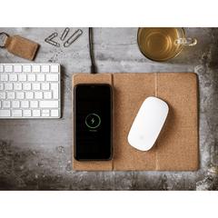 Vue Cork Wireless Charging Mousepad tapis de souris de couleur beige| Krokrodeal