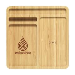 Vue Bamboo Organizer chargeur de couleur marron| Krokrodeal