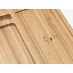 Vue Bamboo Organizer chargeur de couleur marron| Krokrodeal