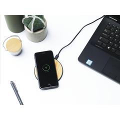 Vue Bamboo 10W Wireless Charger chargeur rapide de couleur marron| Krokrodeal