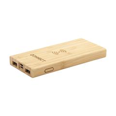 Vue Bamboo 8000 Wireless Powerbank chargeur sans fil de couleur marron| Krokrodeal