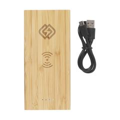 Vue Bamboo 8000 Wireless Powerbank chargeur sans fil de couleur marron| Krokrodeal